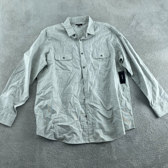 Alfani Mens XXL Long-Sleeve Shirt Military Soil Button-Front NWT 4980 - Picture 1 of 9